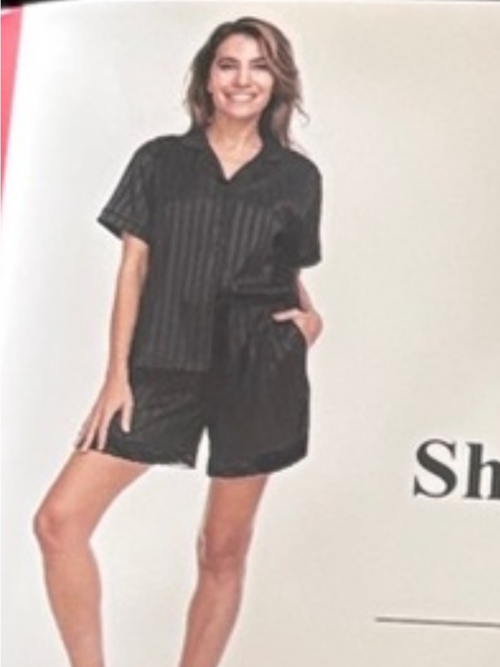 Flora Nikrooz Black Striped Satin Pajama Set